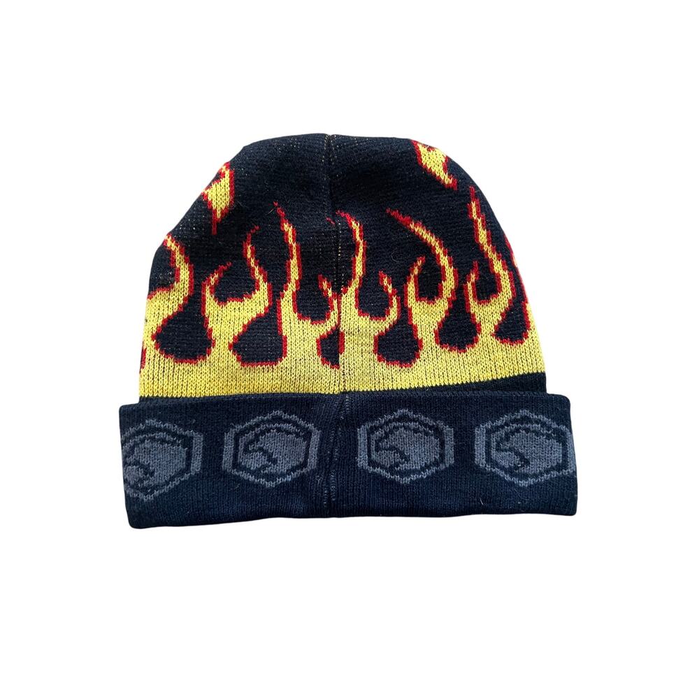 Vintage Matco Tools Flame Fire Cap Beanie Hat Sport Service Skater Black